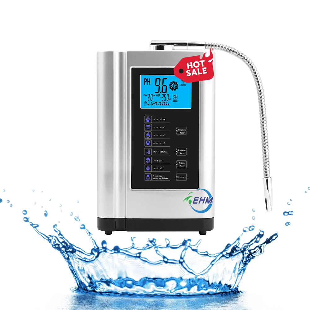 آلة آيونية المياه الهيدروجينية المهنية مع شاشة LCD 3.5 بوصة مع معدل تدفق 1-4L / min و 150W من الطاقة للاستخدام المنزلي والتجاري